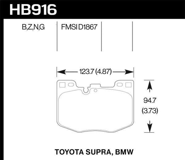 Hawk 2020 Toyota Supra / 19-20 BMW Z4 HP+ Street Front Brake Pads