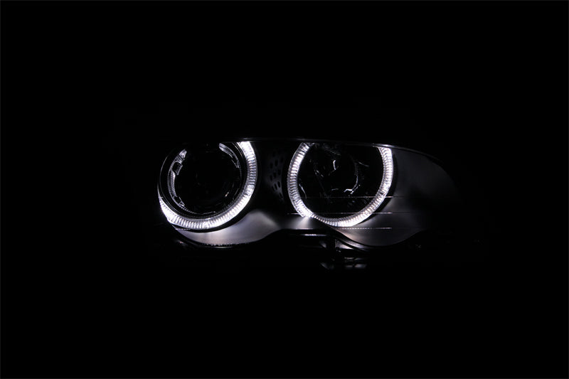 ANZO 1999-2001 BMW 3 Series E46 Projector Headlights w/ Halo Black